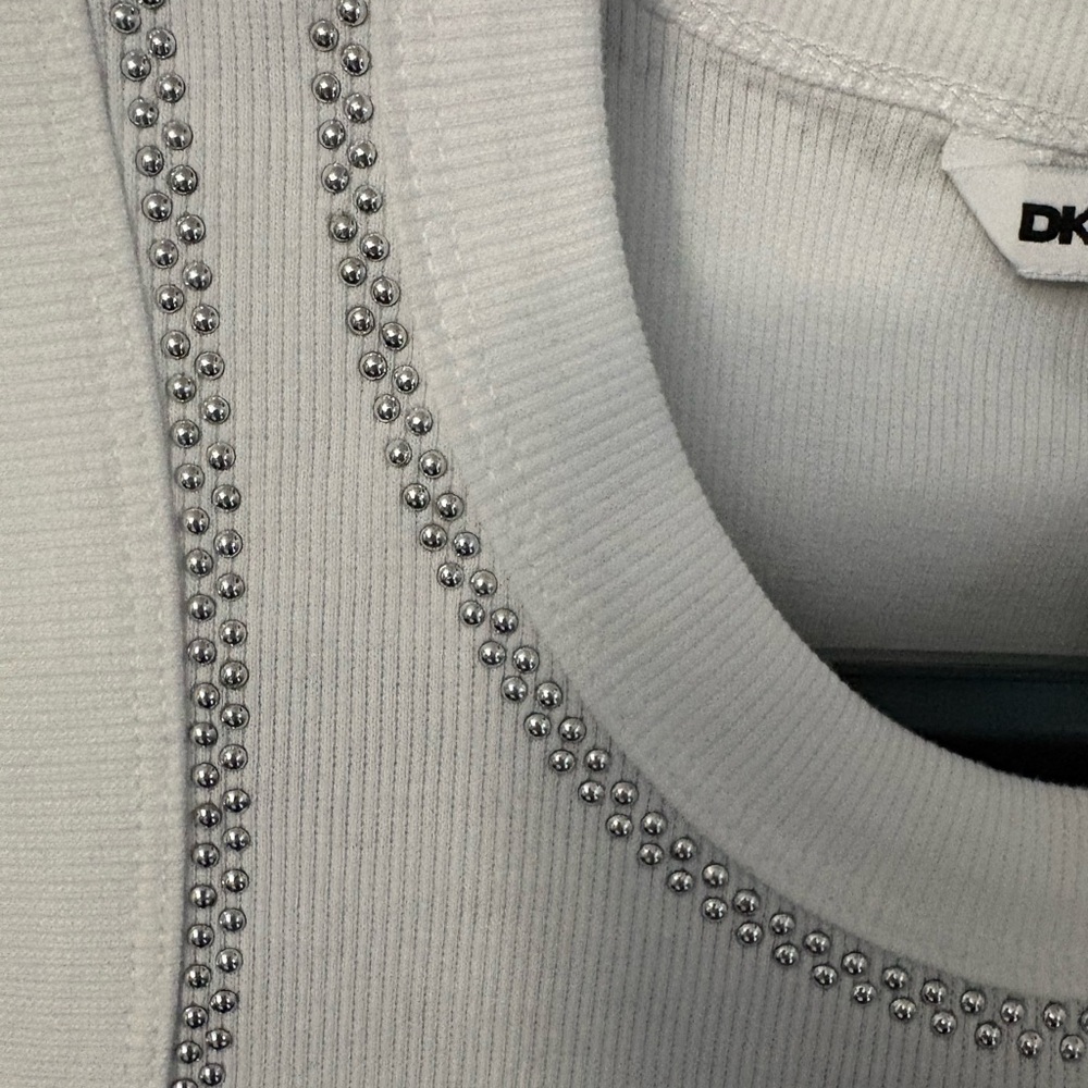 DKNY White Ribbed Top - Picture 4 of 7